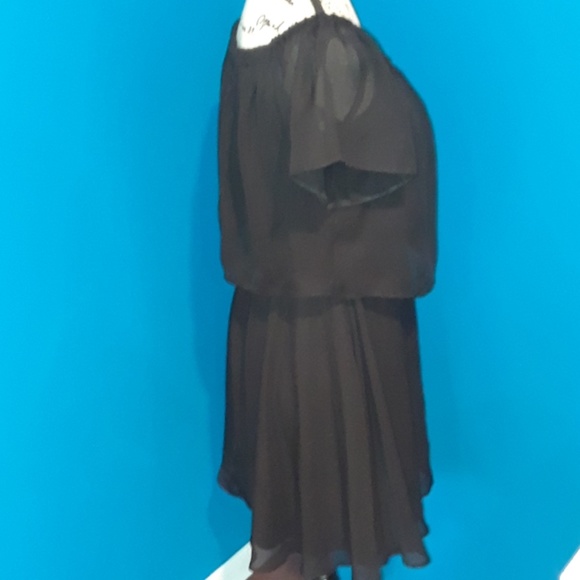 ASOS Black Faux Crop top Layered short Dress - Picture 3 of 8